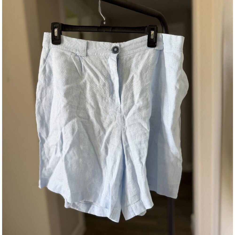 Mus & Bombon Barcelona Kiwano Linen Blend Shorts XL Sky Blue Pull-On Casual